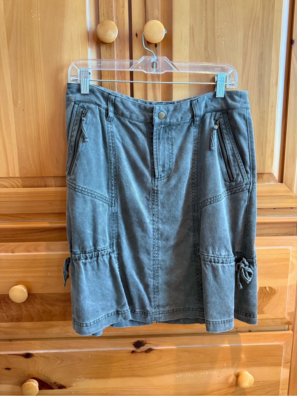 Athleta Brown/Grey Button-Front Cargo Skirt